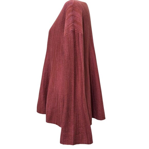 Free People Sundae Pullover Top Deep V Flared Sleeve Hi-Low Hem Oversized S - Picture 4 of 9